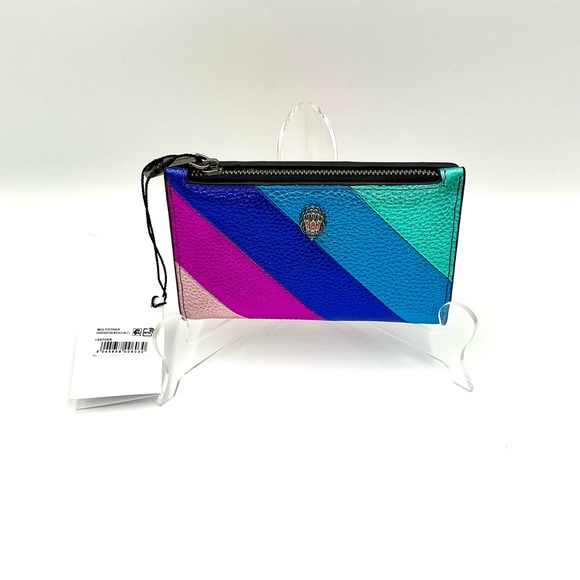 Kurt Geiger Handbags - Kurt Geiger London Kensington Diagonal Stripe Metallic Leather  Wallet #1023